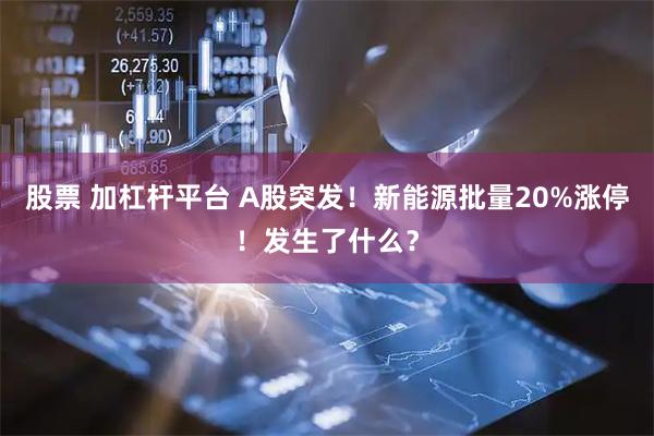 股票 加杠杆平台 A股突发！新能源批量20%涨停！发生了什么？